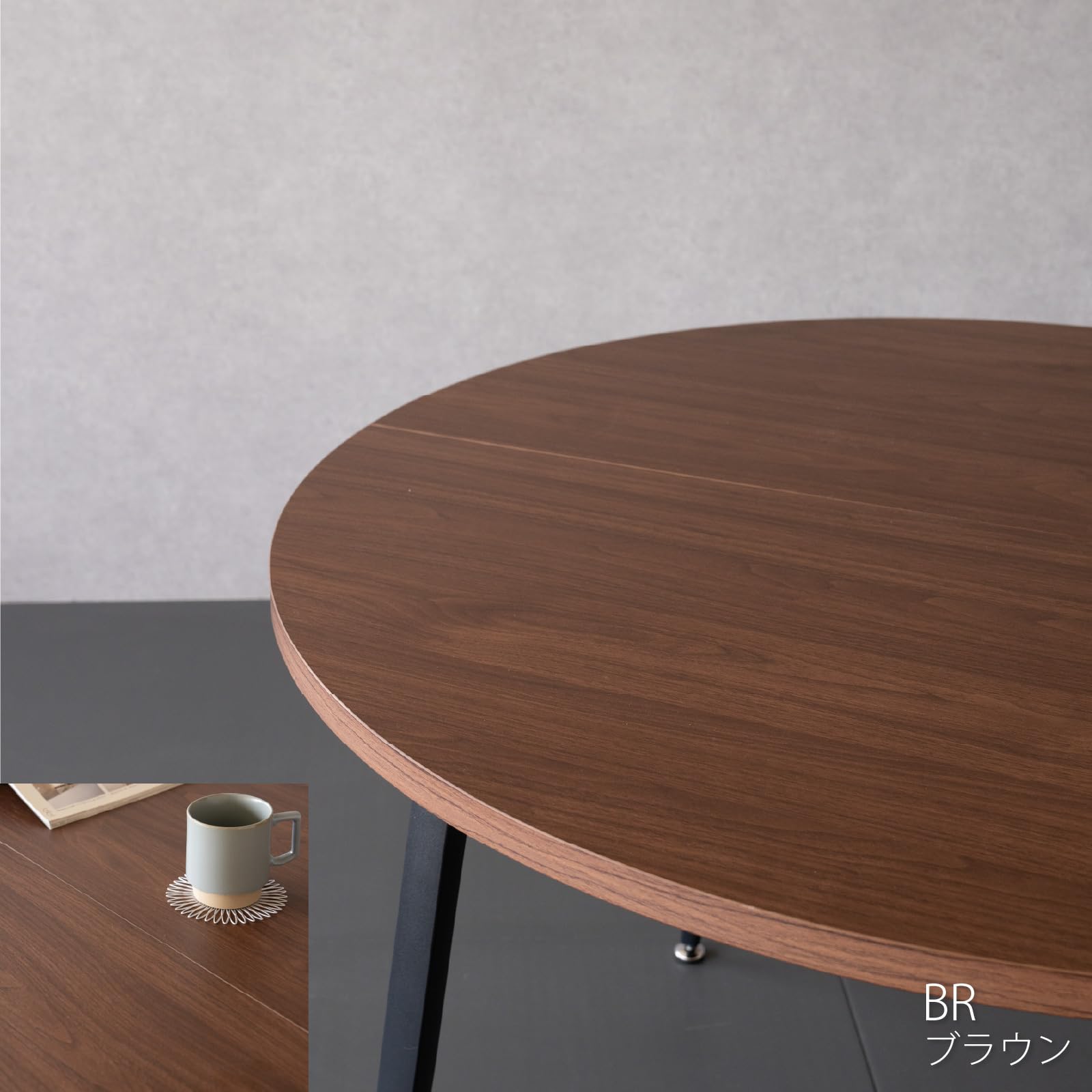 Amazon.co.jp: KEN JAPAN ローテーブル 丸 105 高さ35cm ちゃぶ台 座卓