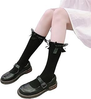 Calcetines for mujer Lolita Socks Japanese 8 Bow Cotton Mid-Tube Lolita Girl Pile Socks JK Anime Socks Calfs