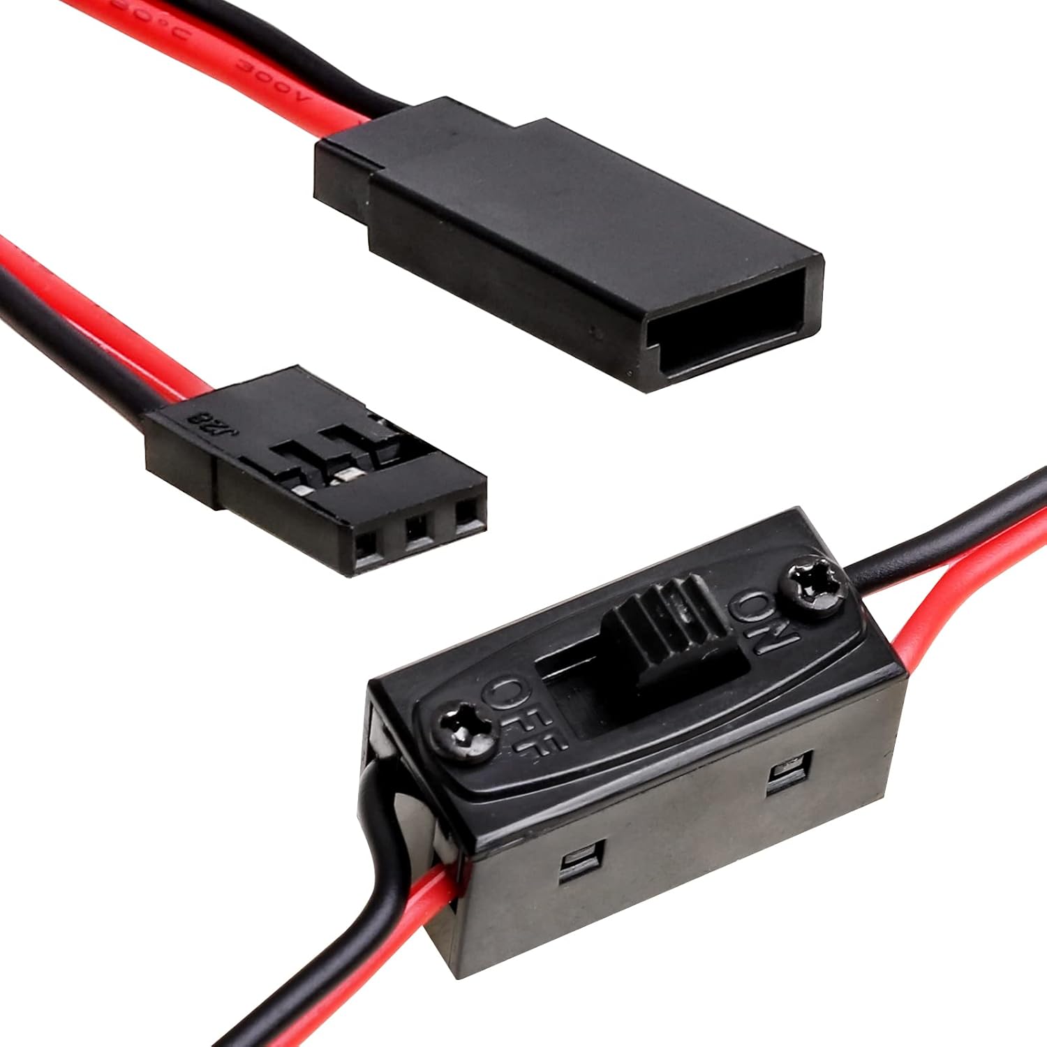 Hobbypark RC On Off Switch JR Futaba Style 2 Way Power for RC Cars Trucks Crawlers Off-Road Buggies (3-Pack)