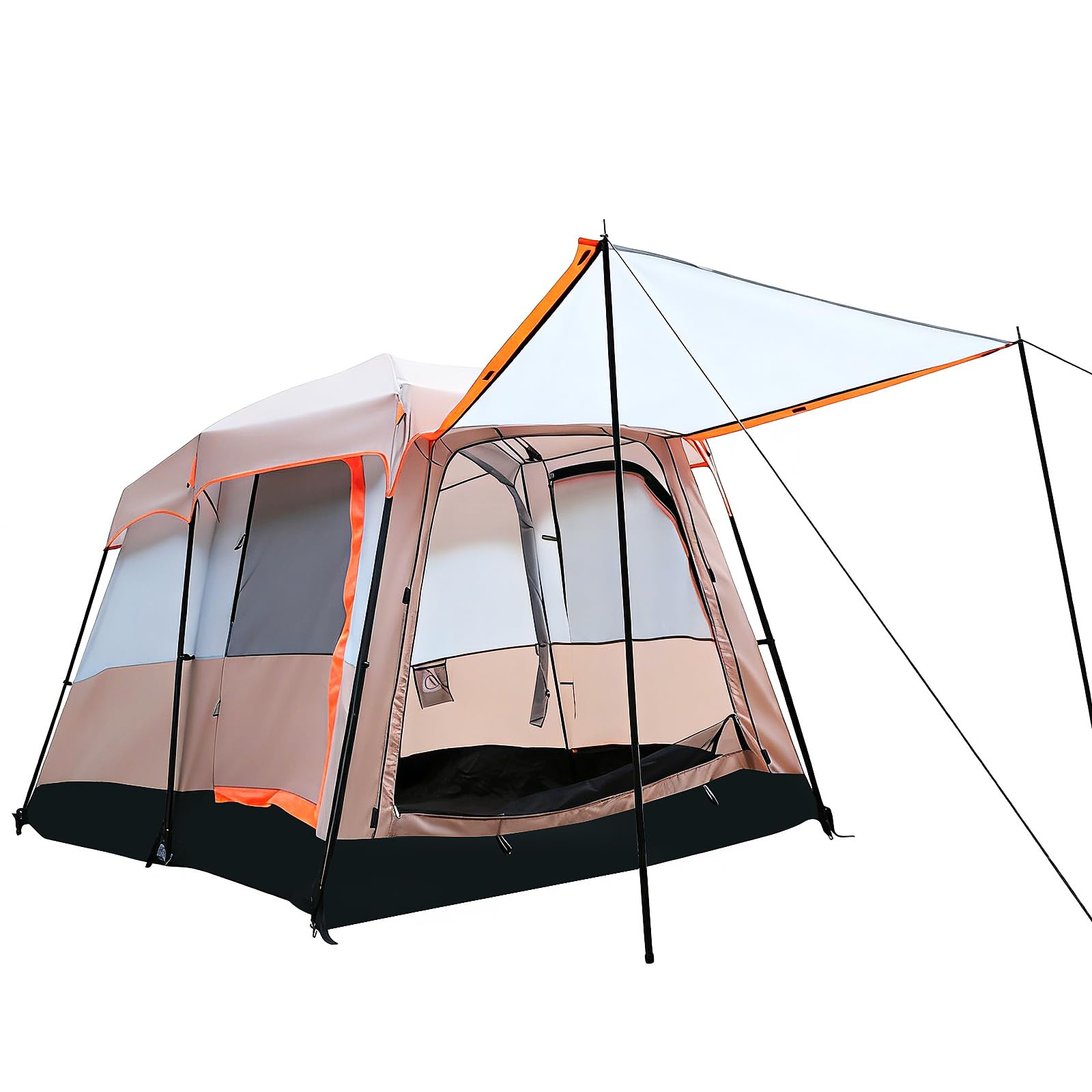 Casa de Campa?a Familiar para Camping al Aire Libre, 5-8 Personas, Impermeable 210D (Beige)