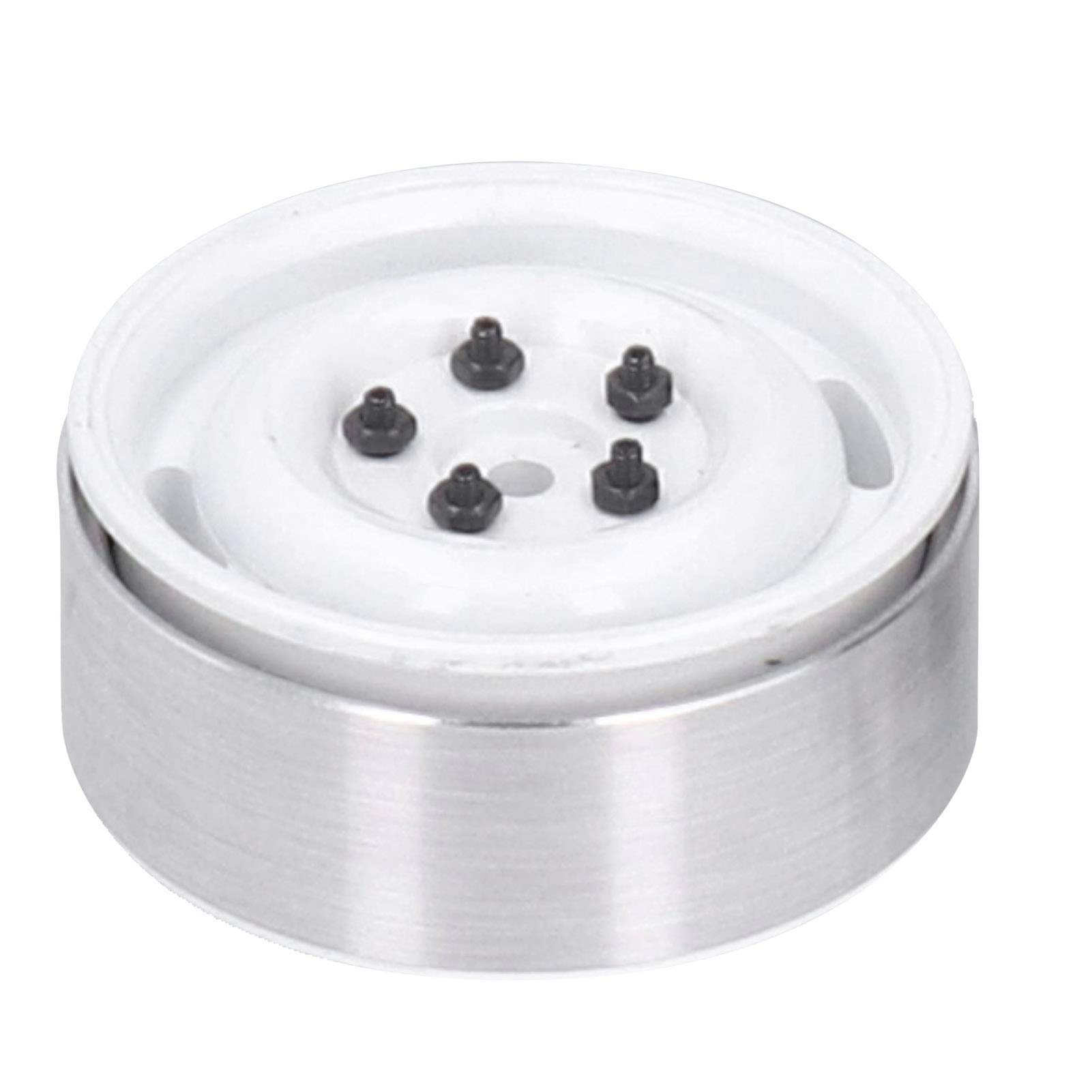 plplaaoo Cubo de Rueda RC CNC, neumático Negativo de Metal, Juego de 4 Uds. para SCX10 TRX4 TRX6 D90 1/10 Coche trepador de Control Remoto, Blanco Duradero, 1,9 Pulgadas
