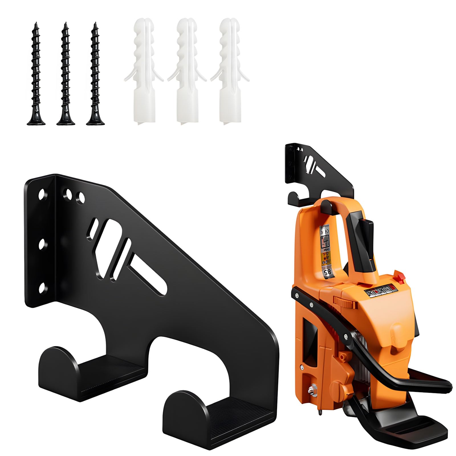 HENYGEN Chainsaw Holder with Protective Rubber Pads Anti Rust Coating for Garden Tool Storage Brand Holder