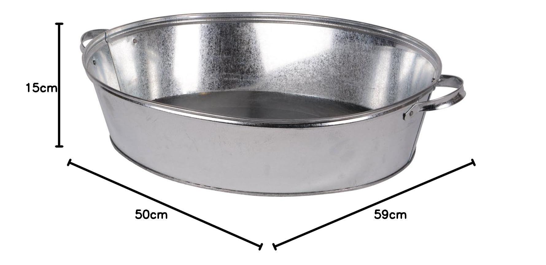 UNUS Garden Zinkwanne groß oval, nutzbar als Blumenschale, Kräuterbeet, Garten Dekoration, 27 Liter