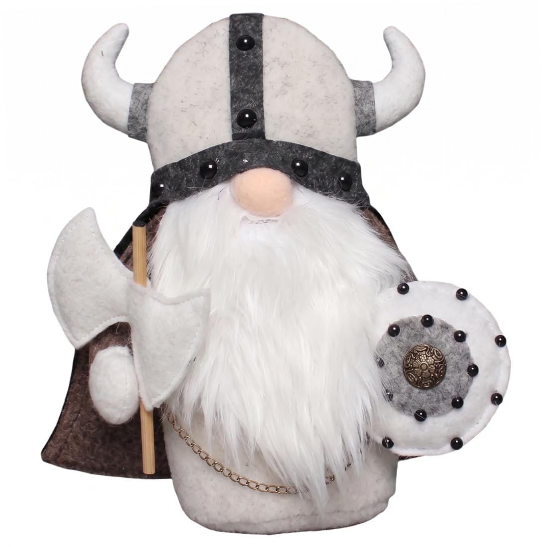 Sjfbebsy Viking Gnome Plush, Christmas Gnomes Standing Warrior Decor Figurine, Valentine's Day Norse Gnome Viking Warrior Minotaur Gnomes Home Office, White