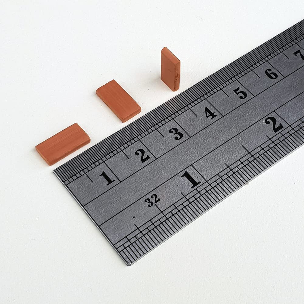 Baldosa (teja) en miniatura. Baldosa rectangular (Teja plana) roja 11 Mm. (600 u.)