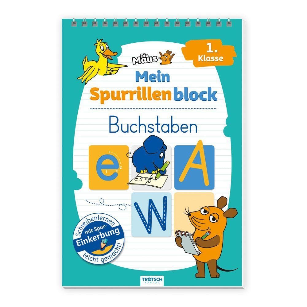 TRÖTSCH - Die Maus "Mein Spurrillenblock Buchstaben" : Übungsbuch für Kinder ab 5 Jahren: Übungsbuch Beschäftigungsbuch Lernbuch