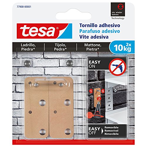 tesa 77908 – 00001 – 00 – Schraube Aufkleber eckig für Ziegel und Stein (10 kg)