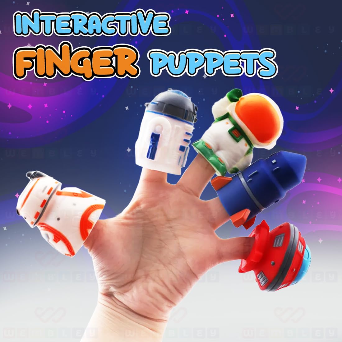 Wembley 5 Pcs Space Finger Puppet Toy for Kids| Soft and Mini Figure Toys for Boys and Girls| Great for Parties, Interactive and Imaginative Playtime| Ideal as Return Gifts for Kids (Space)