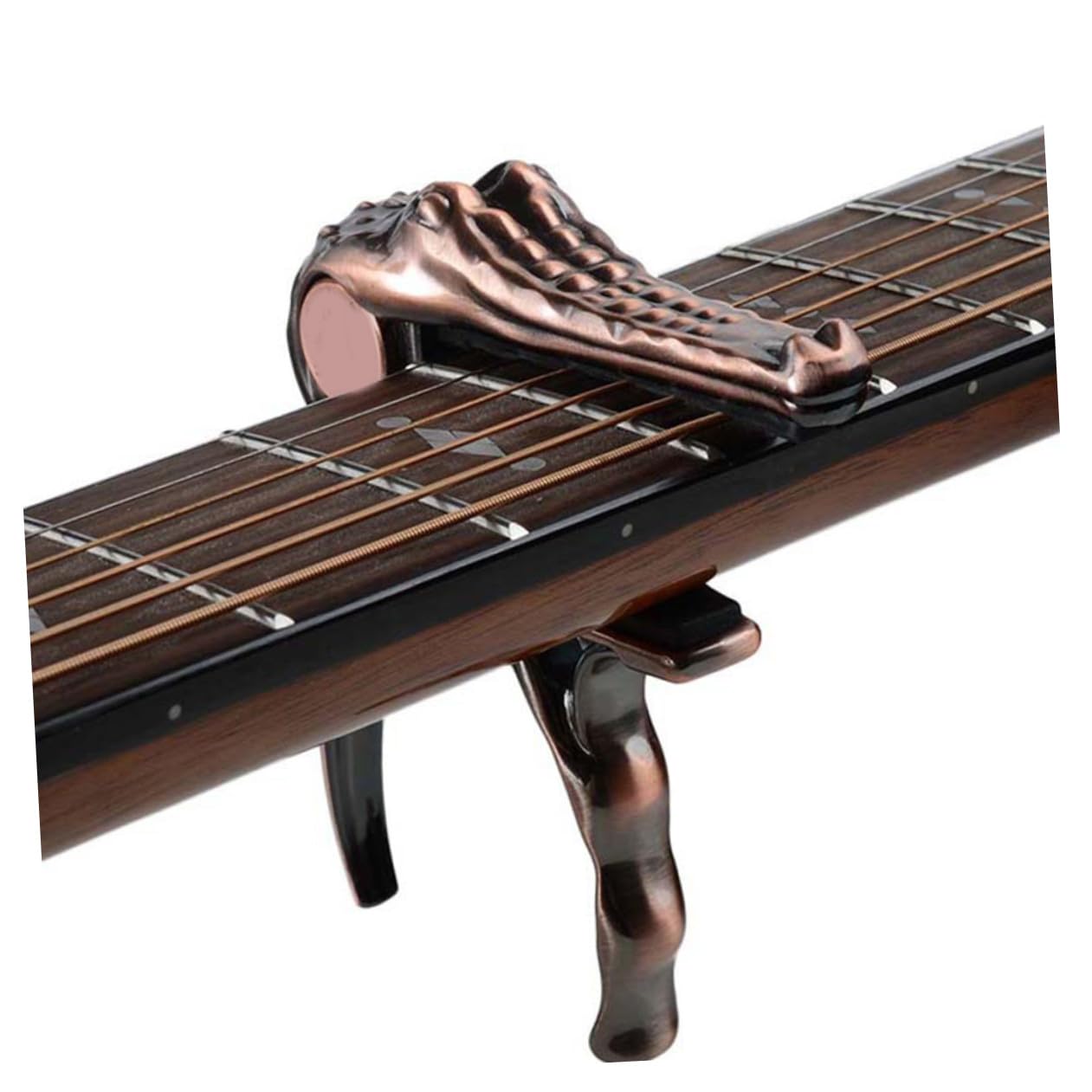 2stücke Gitarre Capo Metall Clip Im Krokodil-design Tragbar Und Verstellbar Für Akustik Gitarre Perfektes Zubehör Für Ukulele Und Saiteninstrumente Rotbraun