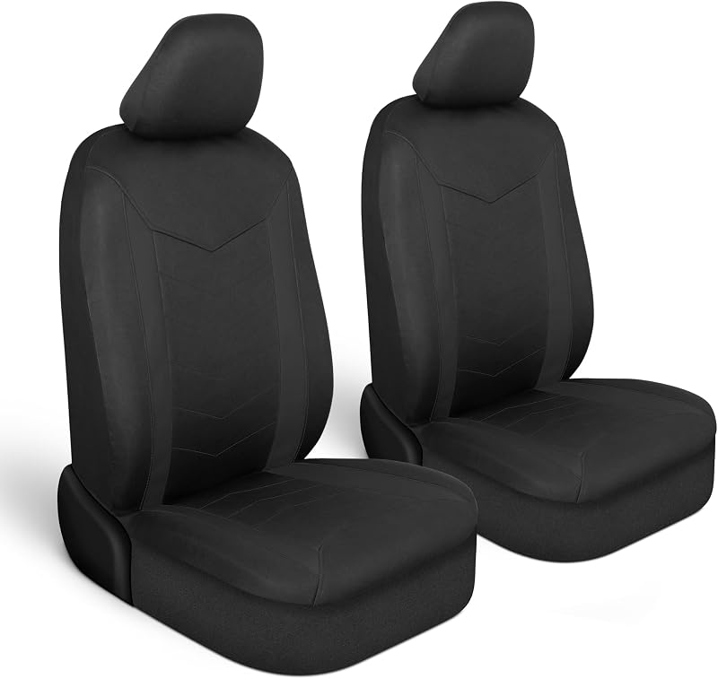 SpillGuard 2 Black Seat Covers for Cars & Seat Covers for Trucks - Neoprene Lining Waterproof Car Seat Covers Front Seats Only - SUV Seat Covers Protector - Forros para Asientos de Carro