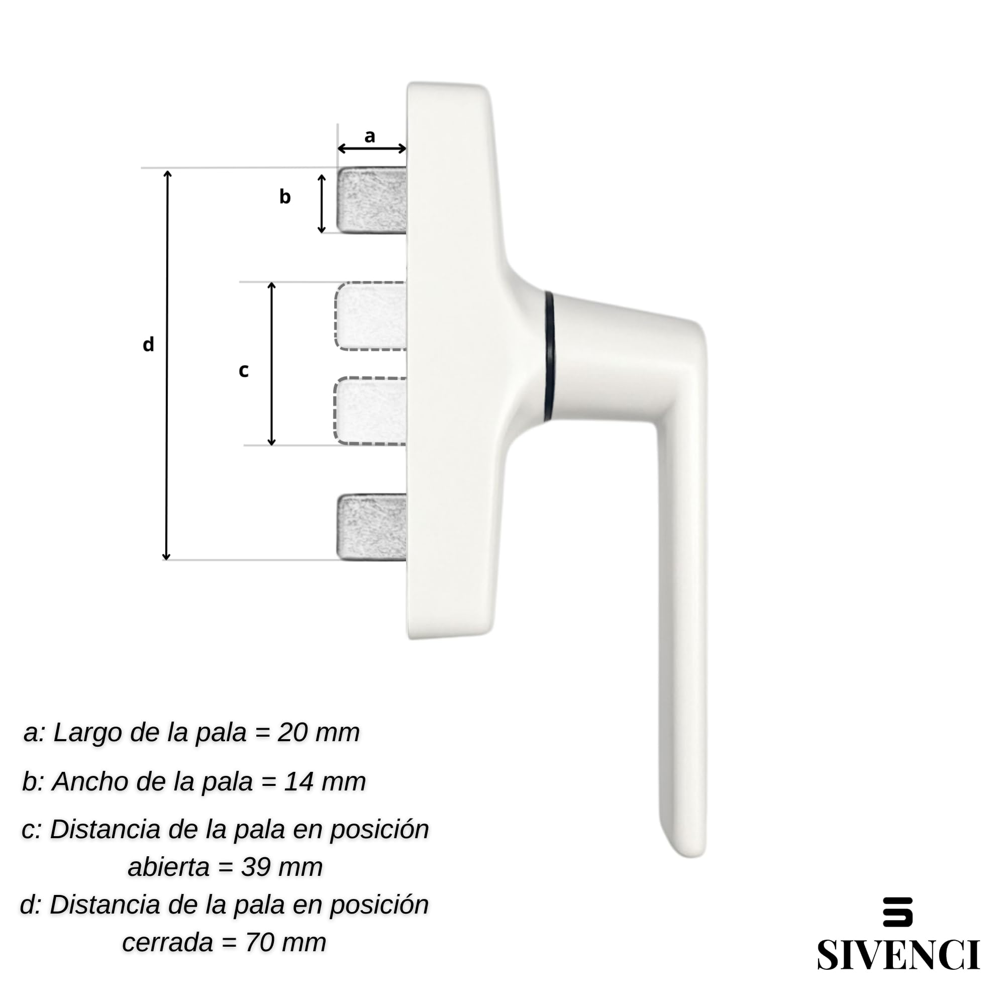 Sivenci - Practical handle, Black/White - Image 3