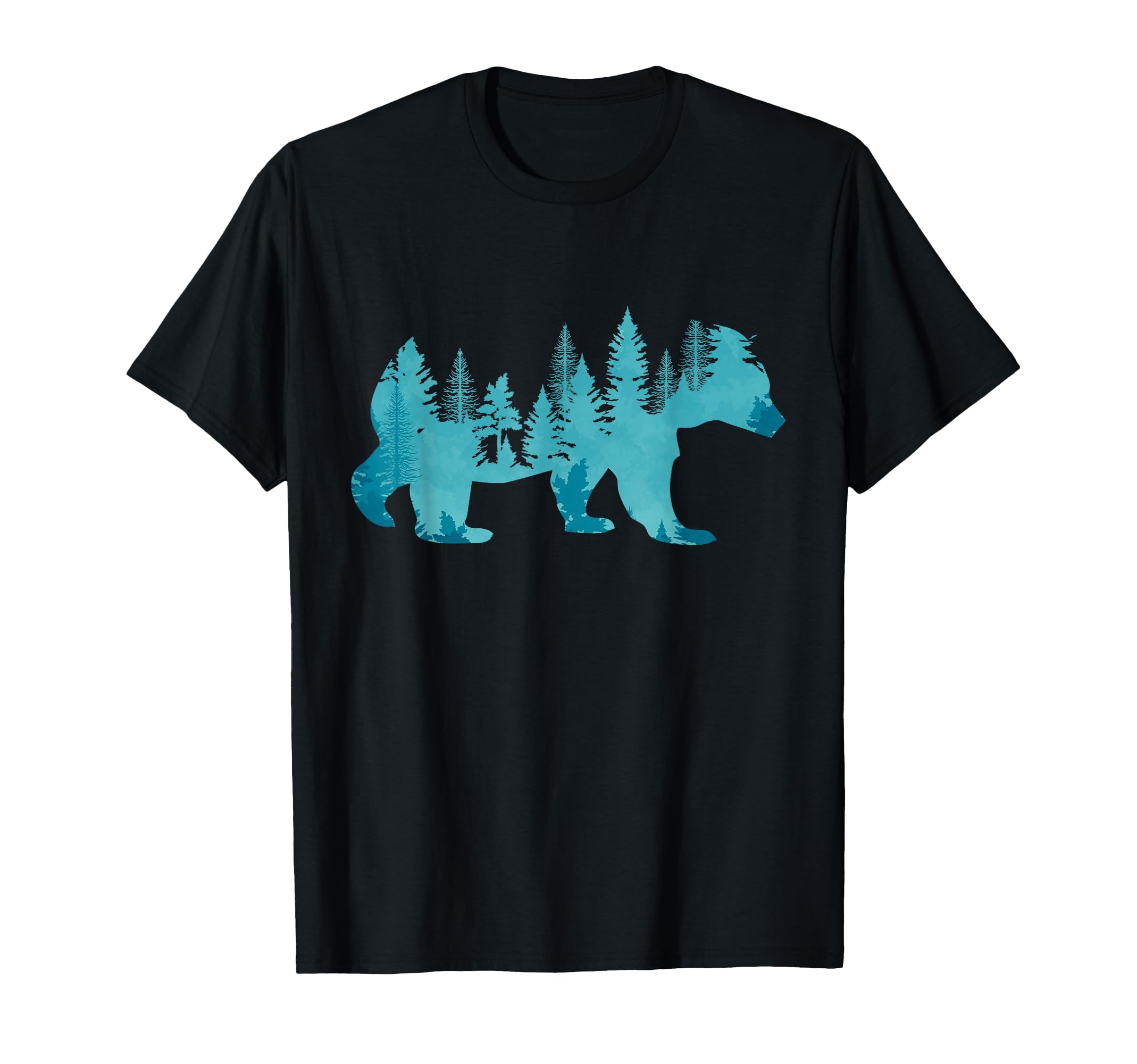 Nature Forest Mountains Trees Wildlife Animal Brown Bear T-Shirt Small