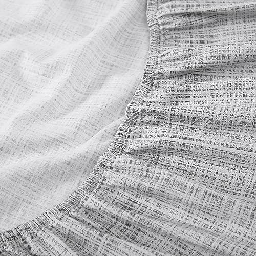 Image of Tommy Bahama - King Sheets, Washed Percale Cotton Bedding Set, Soft & Breathable Bedroom Decor with Deep Pockets (Raffia Linen Grey, King)