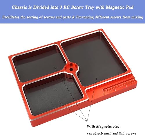 Miniatura 4 de MORLORDY Kit de herramientas de reparación de soporte de trabajo de coche RC con bandeja de tornillos RC para 118 TRX4M escala 124 SCX24 RC coches,