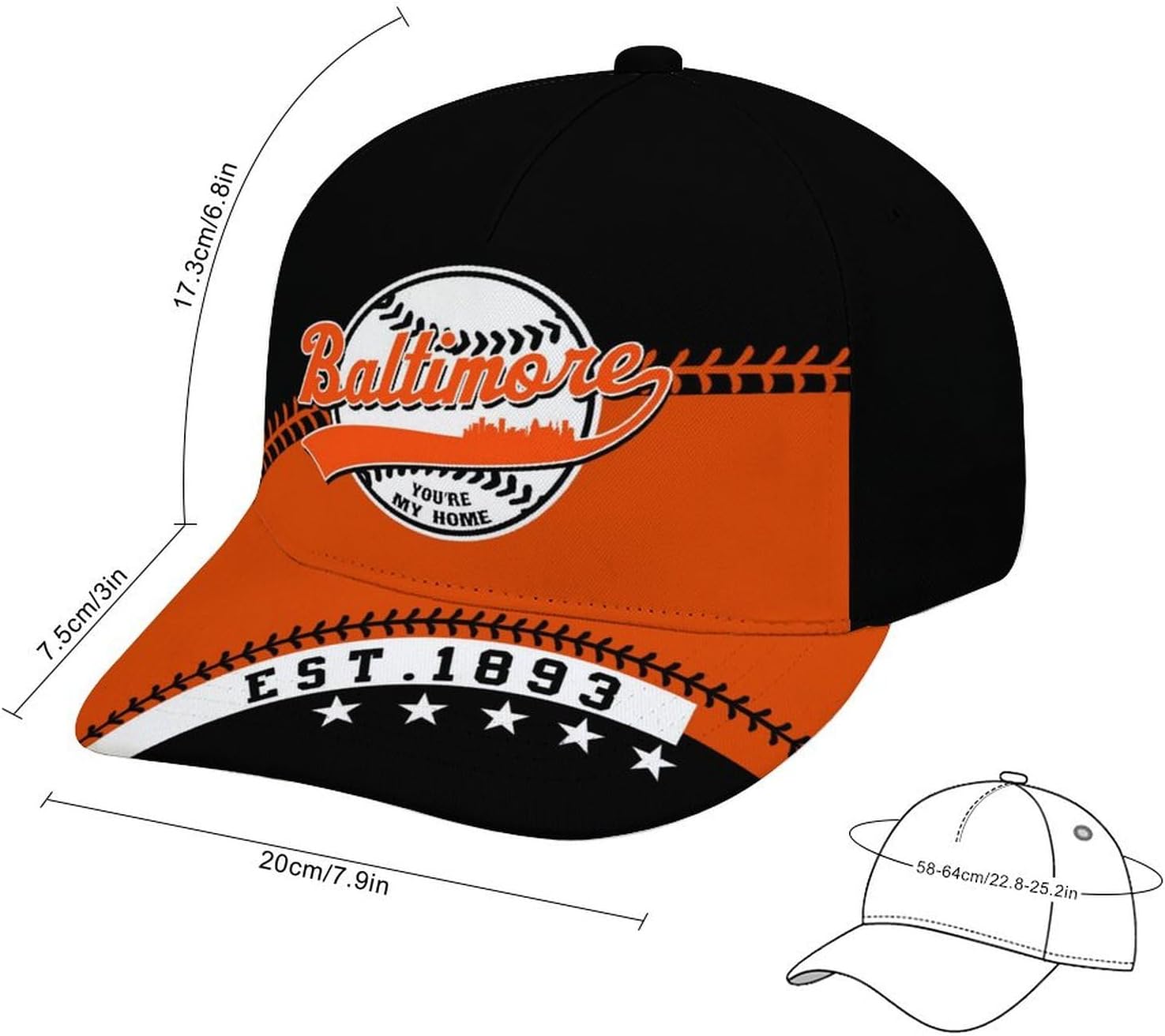 Baseball City Style Adjustable Hat Unisex Adult Game Day Team Color Snapback Cap Sports Fan Gift for Men Women - Image 2