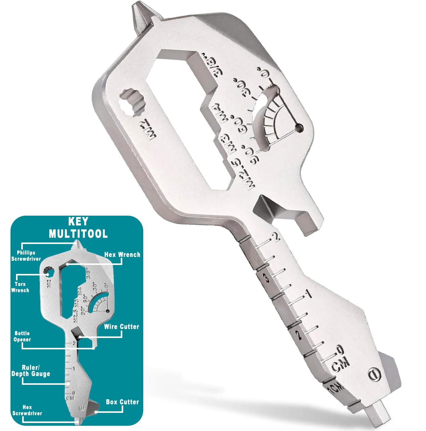 Fun Mens Gifts EDC Multitool - Unique Men Birthday Key Gift, Novelty Christmas Stocking Stuffer White Elephant Anniversary Father Valentines Present