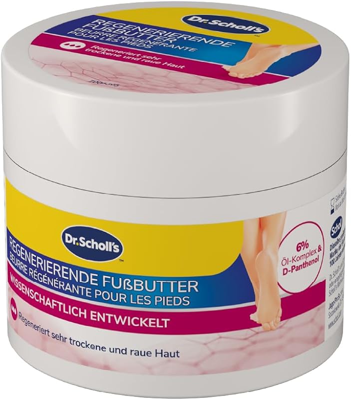 Scholl Expertcare regenerierende Fußbutter - für sehr trockene und raue Haut - mit 6% Öl-Komplex und D-Panthenol - Hautverträglichkeit dermatologisch getestet - 150 ml