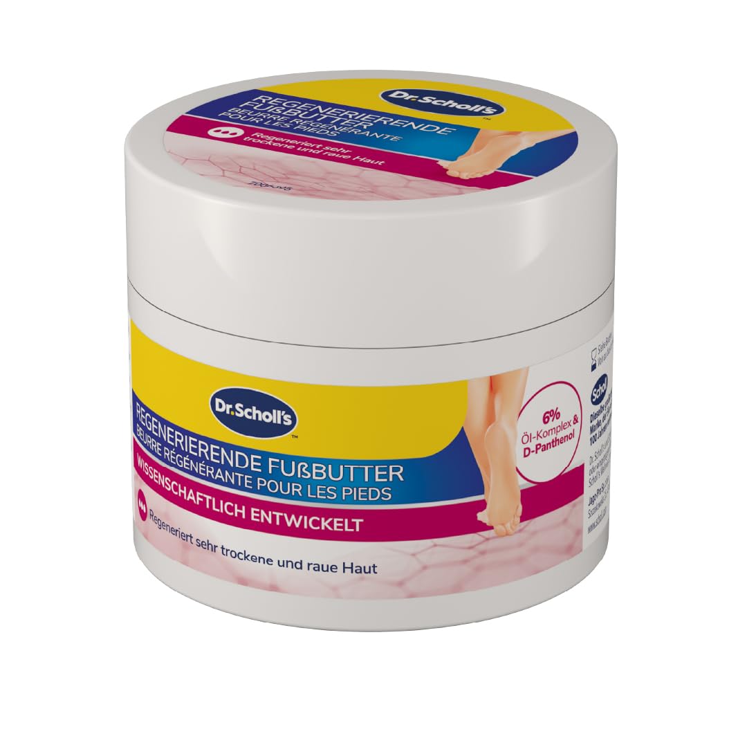 Scholl Expertcare regenerierende Fußbutter - für sehr trockene und raue Haut - mit 6% Öl-Komplex und D-Panthenol - Hautverträglichkeit dermatologisch getestet - 150 ml
