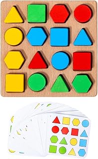 Puzzle Di Forme - Gioco Da Tavolo Per L'ordinamento Di Abbinamenti Di Legno, Giocattolo Sensoriale Per L'ordinamento Di Abbinamenti Di Forme Da 16 Pezzi | Per I Viaggi Su Strada, Ragazzi E Ragazze, 3+