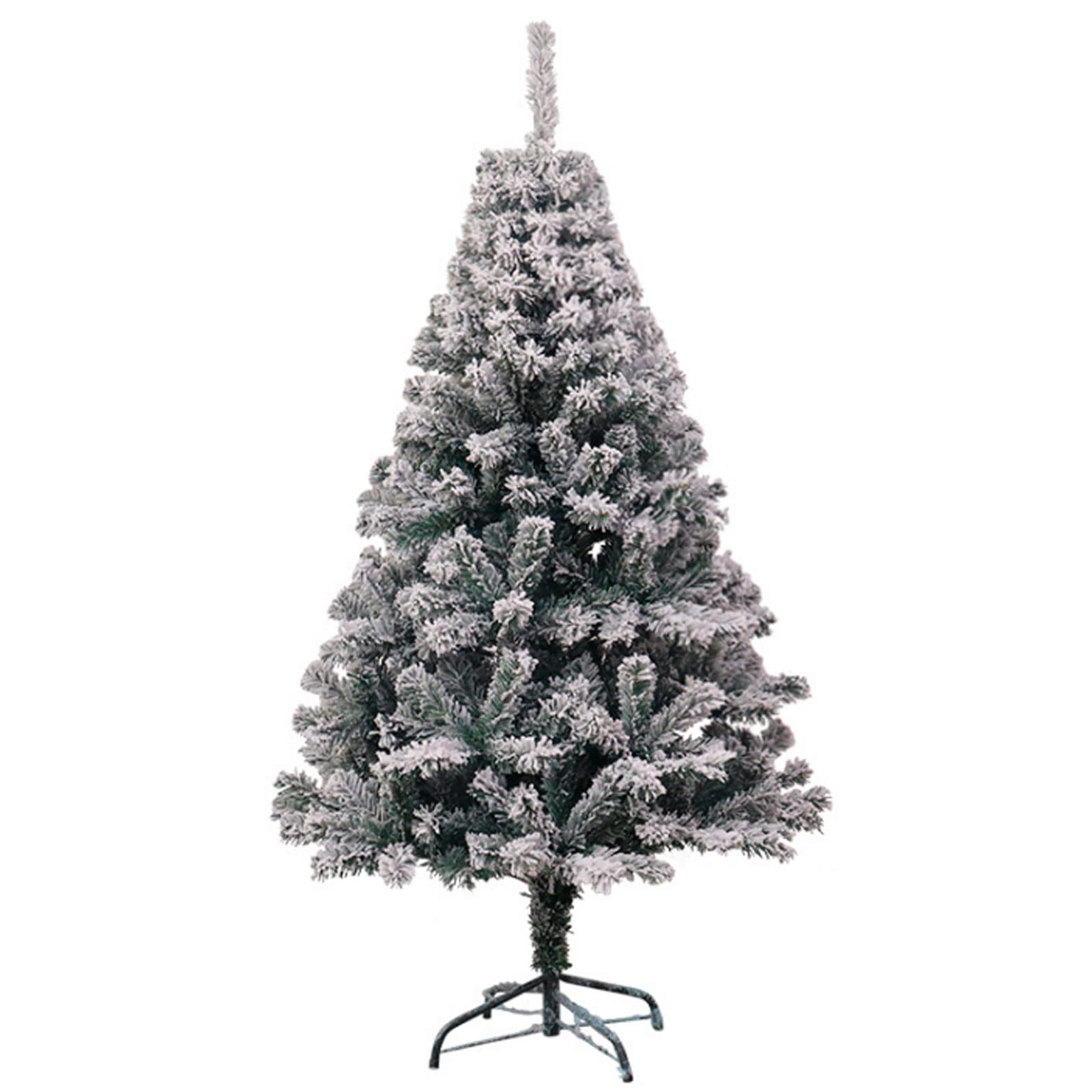 Premium Snow Flocked Christmas Tree, Realistic Hinged Pine Xmas Tree Easy Assemble White Home Shop Holiday Decor with Metal Stand for Holiday Decoration Indoor Home Classroom Marketplace,2.1m