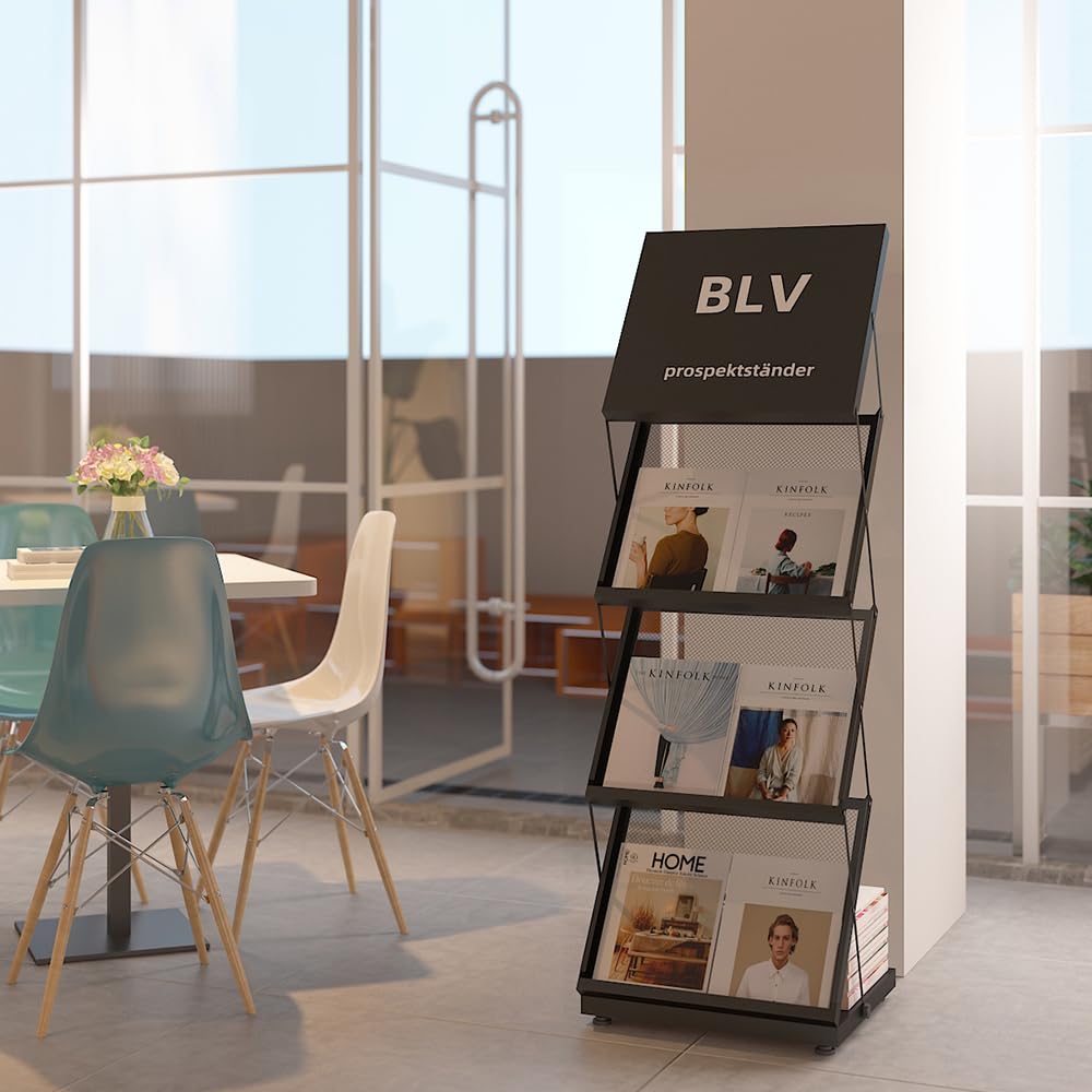 BLV faltbarer prospektständer, zeitungsständer für Ausstellung und Messe, Büro-zeitschriftenhalter