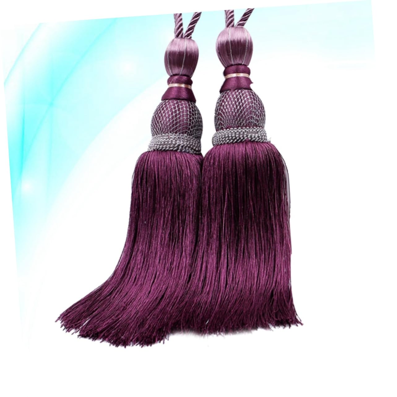 Embrasses de Rideaux, Supports de Rideaux, Lot de 2, Pompons de Rideaux, Cordons de Fixation pour Rideaux, Sangles de Pompons, Accessoires pour Rideaux, Sangles de Rideaux (comme illustré)