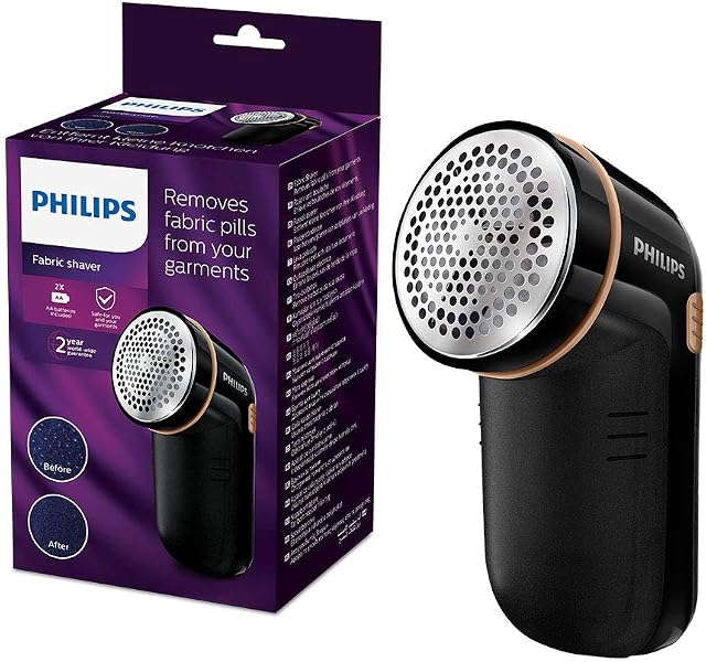 Philips Fabric Shaver, quick and effective removal of pills and bobbles - GC026/80, Black