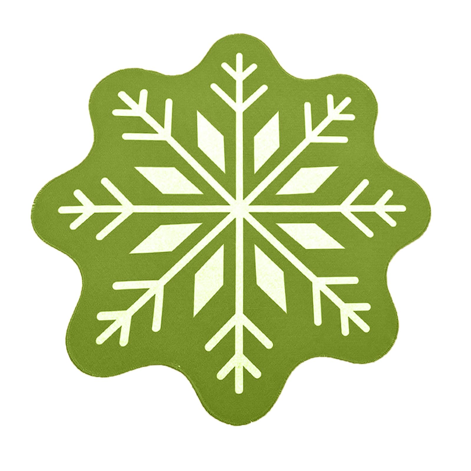 Carotoe Green Floor Pad Snowflake Shape Decorative And Functional Christmas Bath Mat With High Water Absorbency And Slip Resistant Bathroom Absorbent Rug