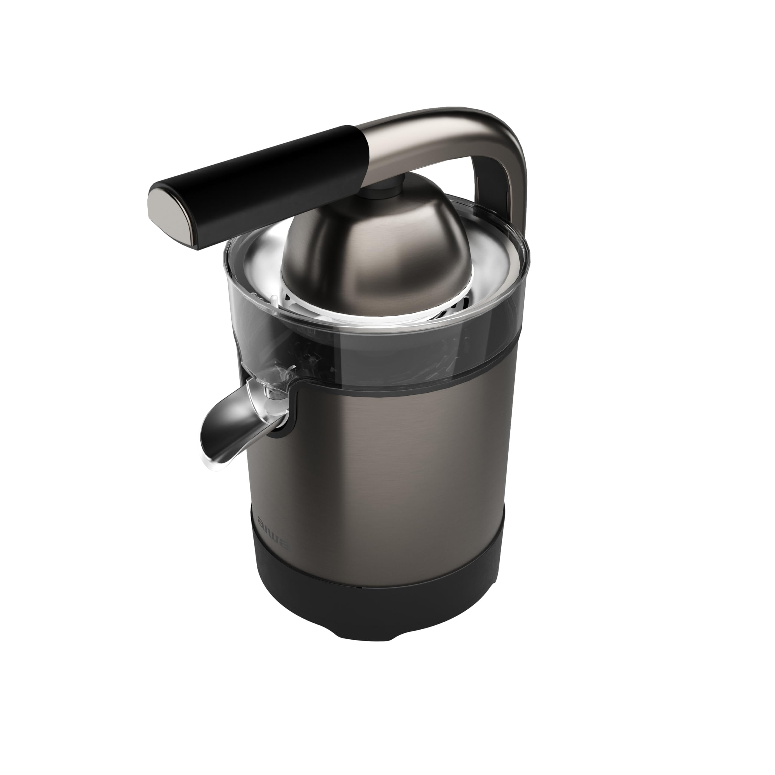 AIWA KORYU 1000 AJC-6000 – Exprimidor eléctrico de palanca 1000W, cuerpo de acero inoxidable, cono y filtro de acero, sin BPA, sistema anti goteo, apto para uso intensivo. Color: Acero Inox