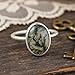 Trivani Treasures Natural Moss Agate Ring for Women | 14K Gold Plated Oval Gemstone Solitaire Ring | Minimalist Green Forest Agate Jewelry | Boho Promise Ring | Wedding Birthday Gift for Her