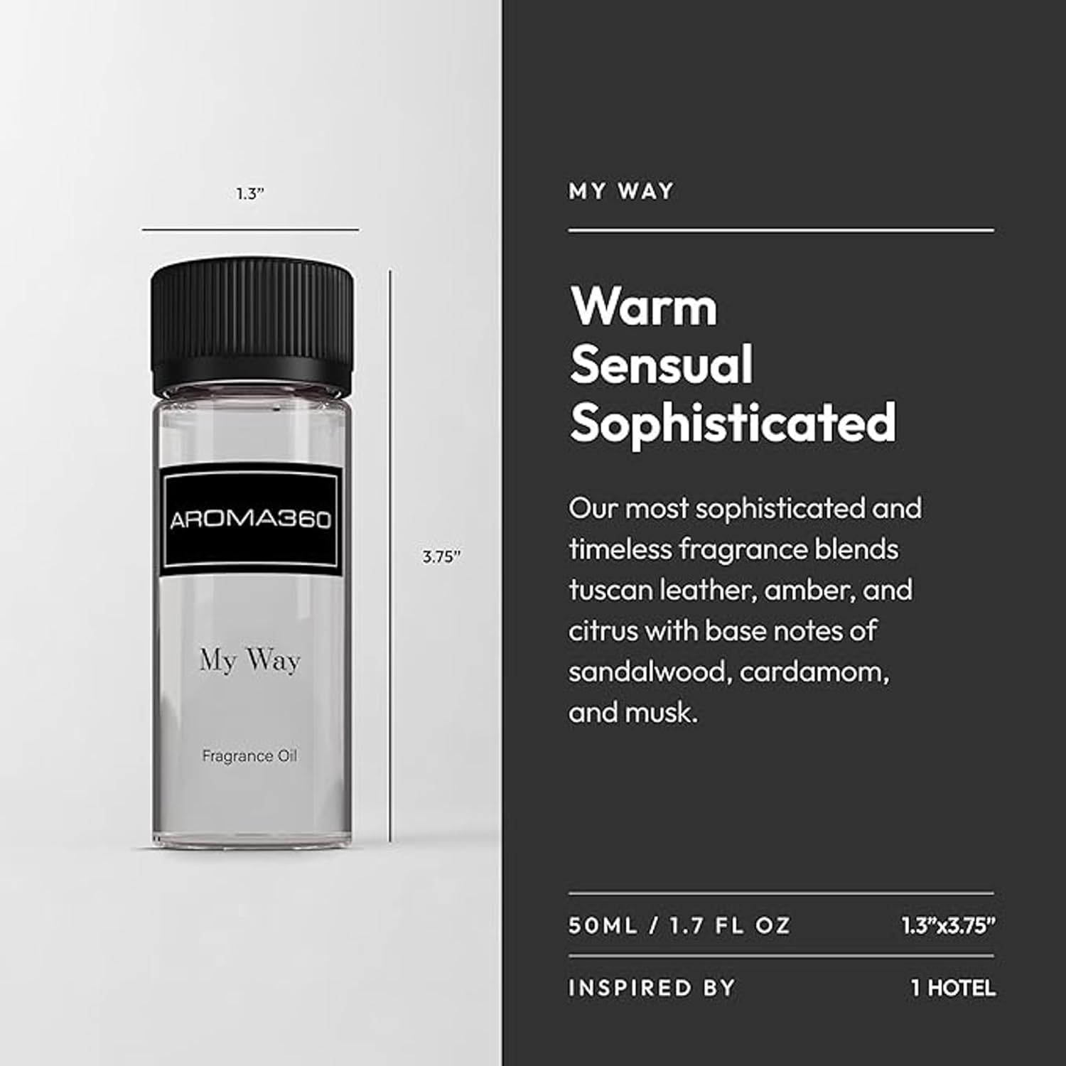 Aroma360 - My Way Fragrance Oil Blend - Hotel Inspired for Luxury Essential Oil Diffusers - Aromatherapy Scent Diffuser - Lush Sandalwood, Warm Cedar, and Delicate Florals - 50ML - Image 3