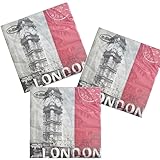 Gros lot 100 Serviettes en papier Carte postale Souvenir de Londres, Big Ben