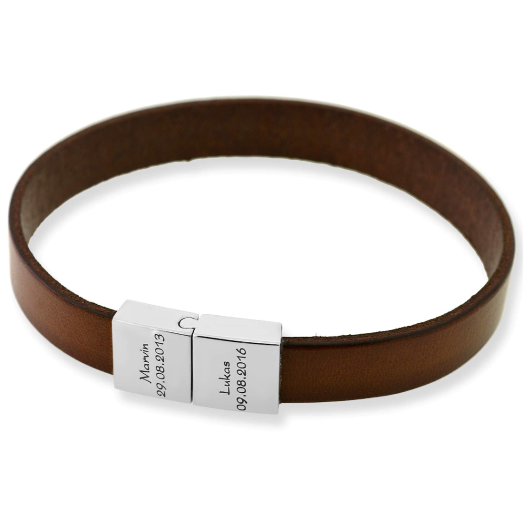 Namensarmband Leder Herren Lederarmband Koordinaten oder Spruch Armband mit Gravur Männer Herrenschmuck Gravur Männerschmuck | HANDMADE IN GERMANY