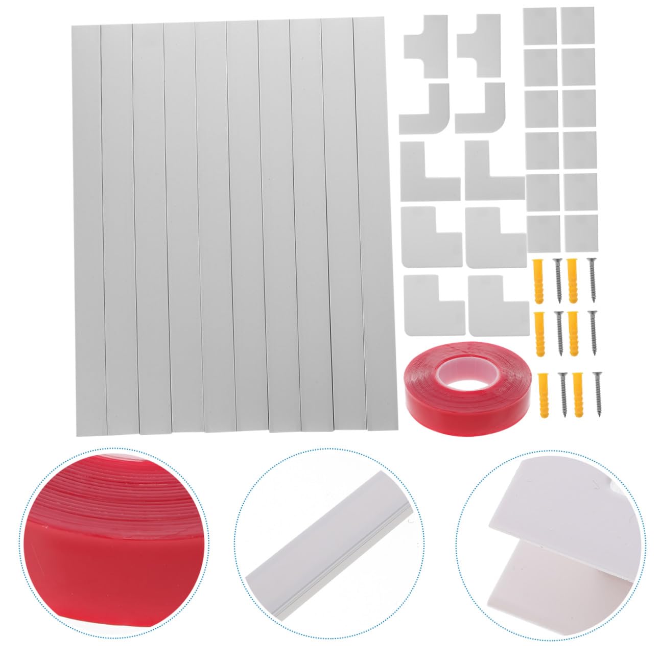 Pvc Lineare 40mm, Set Canalina Adesiva Bianca per Cavi | Pvc, per Casa e Ufficio, Soluzione Ordinata per Gestione dei Cavi Formato Quadrato