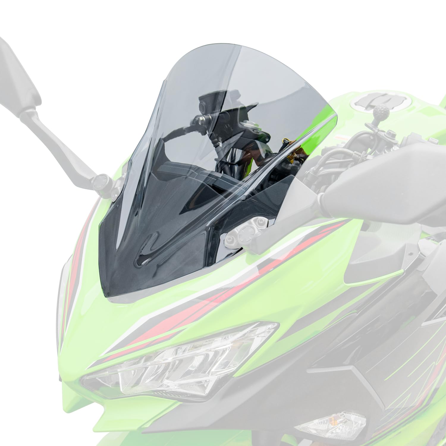 Motorcycle Windscreen Windshield for Kawasaki Ninja400 Ninja 400 2018 2019 2020 2021 2022 2023 2024 Adventure Sport Wind Screen Fairing Deflector Protector (Light Smoke)