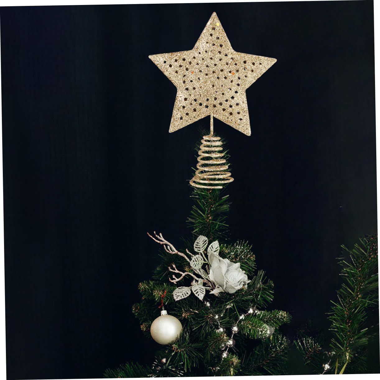 IMIKEYA 12stücke Teiliges Weihnachtsbaumspitze Goldene Fünfzackige Sterne Für Festliche Baumdekoration Christbaumspitzen Für Drinnen Und Draußen Für Weihnachtsfeiern