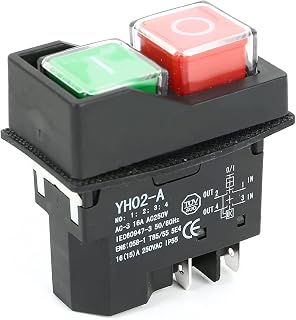 KJD17 Elektromagnetischer Schalter, AC250V 16A Wasserdichter Druckknopf Magnetisch Sicherheit, Sicherheitsschalter, Druckknopfschalter, Magnetischer Starter Power Tool (4 PIN)
