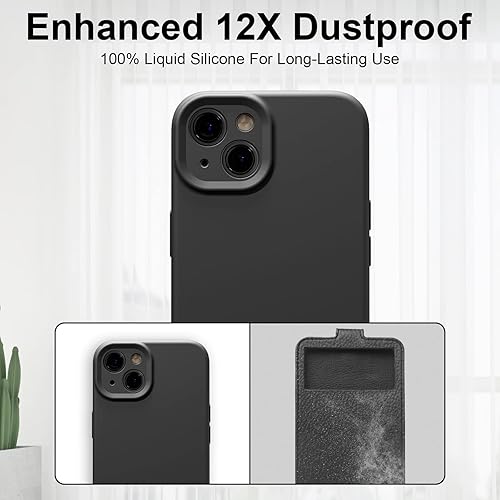 Miniatura 3 de ULuck Funda compatible con iPhone 13, funda de silicona 13 con protector de pantalla de vidrio templado, cuerpo completo, a prueba de golpes, forro