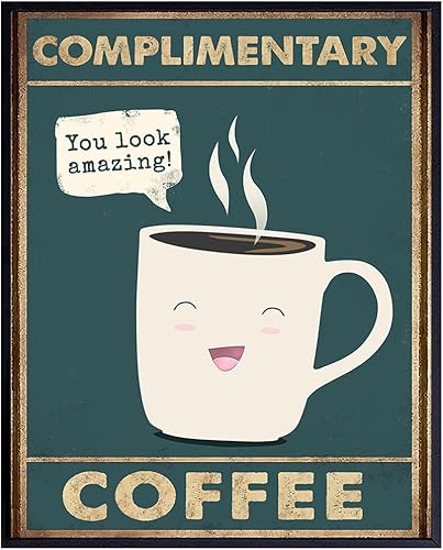 YELLOWBIRD ART & DESIGN Kitchen Decor Dining room Decor - funny Kitchen Picture - Cafe Wall Art - Coffee Bar Print - Restaurant Decorations - Office