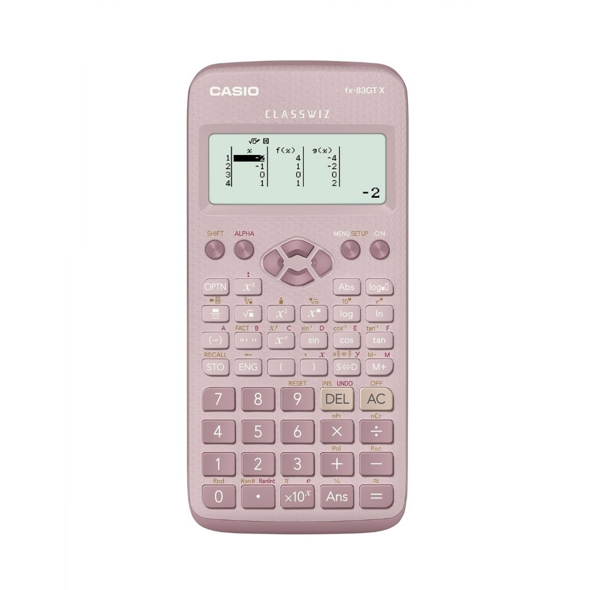 Casio FX-83GT X Rose + Garantie étendue + housse de protection Rose