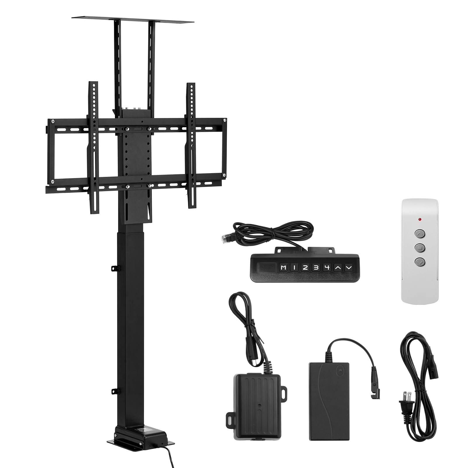 VEVOR Zmotoryzowany uchwyt podnośnikowy do telewizora, 81,3-177,8 cm, maksymalne obciążenie 54,4 kg, uchwyt podłogowy, pasuje do większości modeli VEA, idealny do biur, salonów i nie tylko