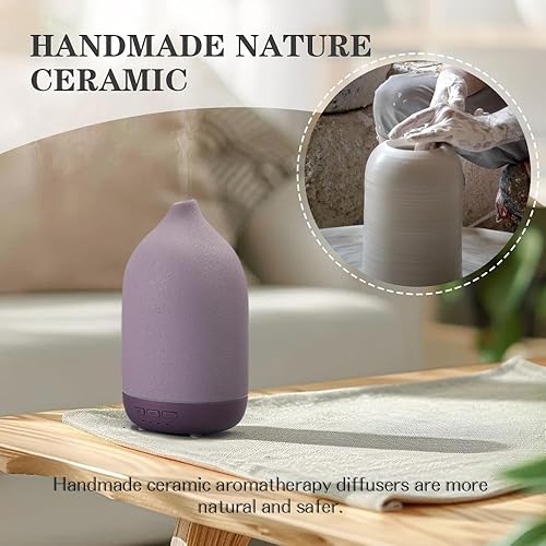 Miniatura 4 de Difusores de aceites esenciales, difusor de aromaterapia para aceites esenciales, difusores de aceite de cerámica de 3.5 fl oz para habitaciones