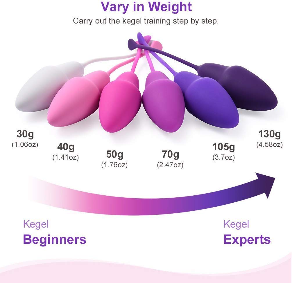Boules de Geisha - 6 Boules évolutives - Kegel Balls de pour Le contrôle de la vessie et Les Muscles du Plancher pelvien - Recommandé par Le médecin