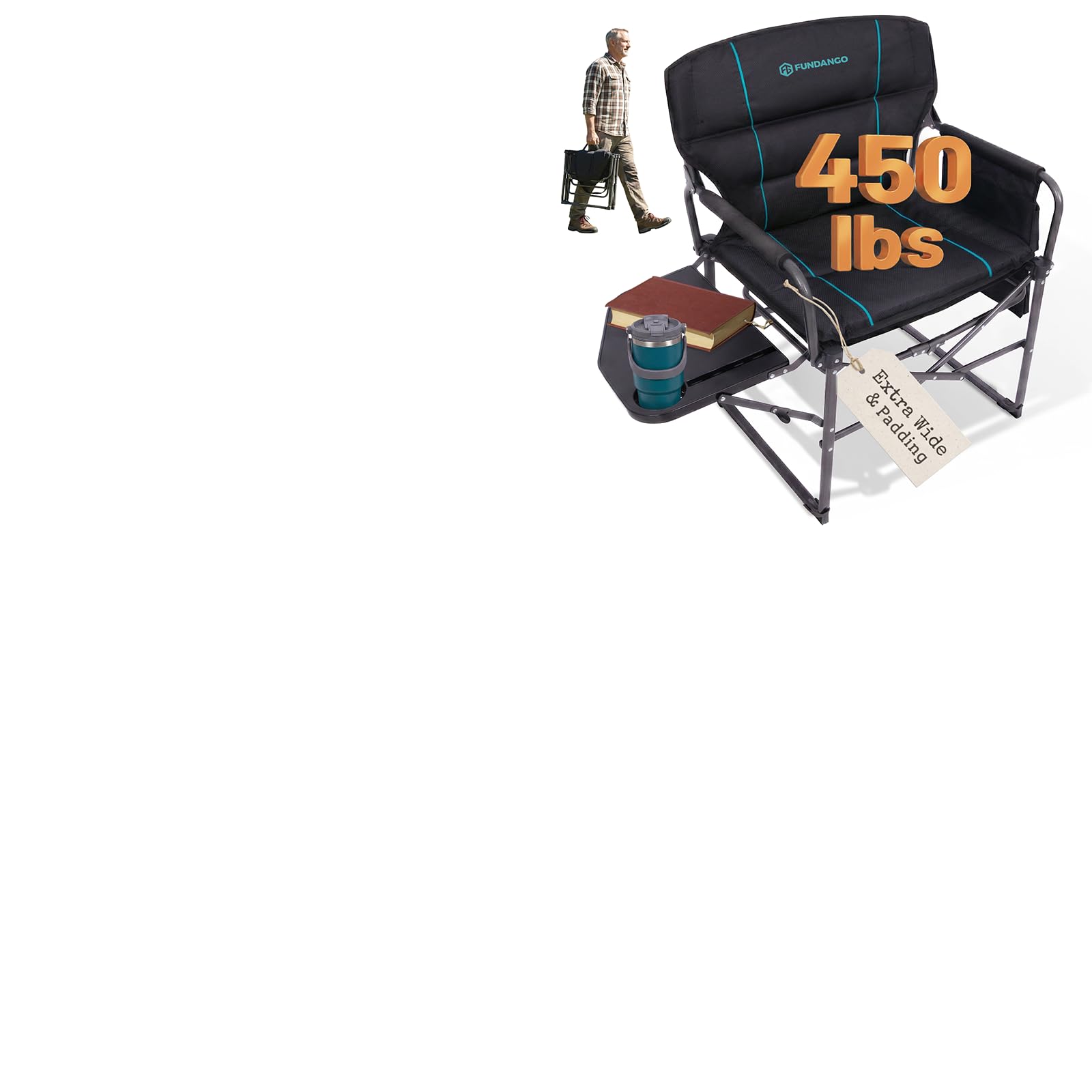 FUNDANGO Oversized Folding Director Chair