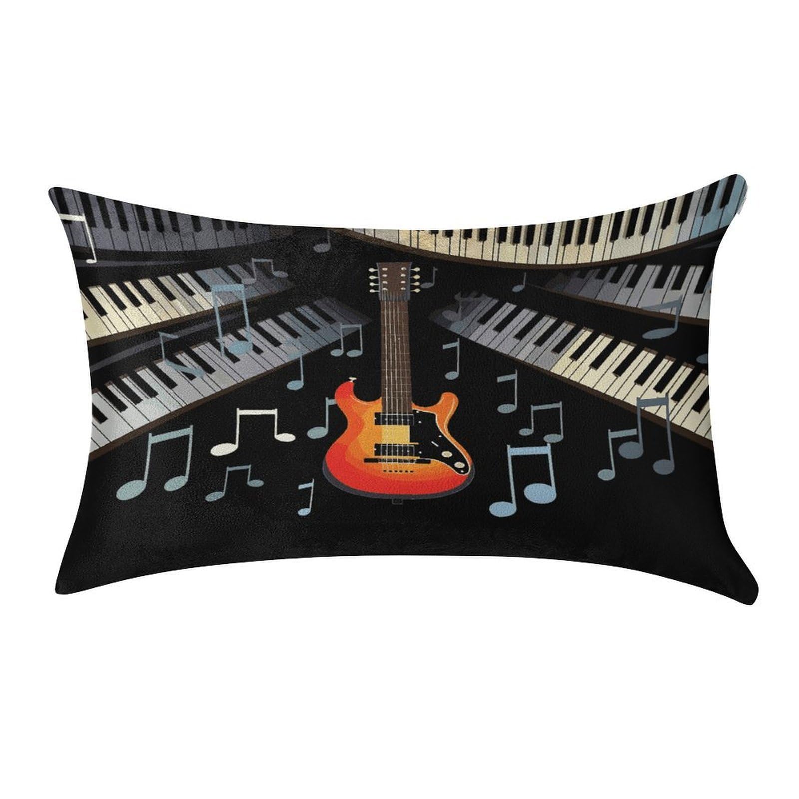 Btcowzrv Style Guitar Piano Pattern Pillow Cover Pillow Case Pillowcase