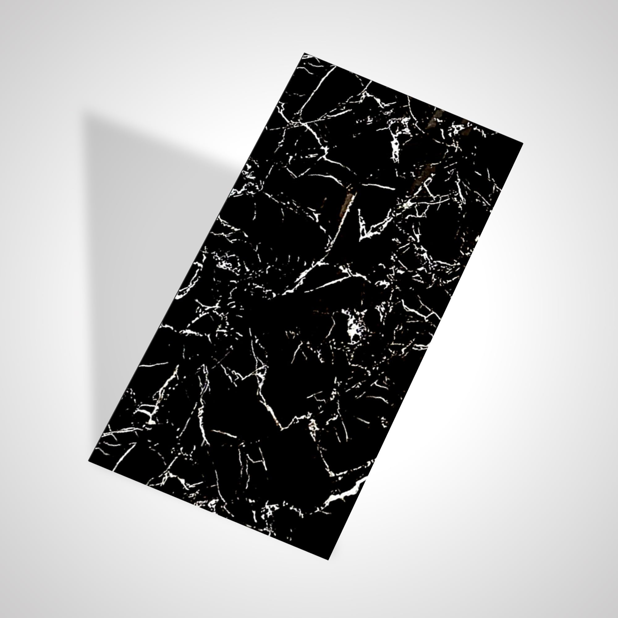PVC Wandpaneele in Marmoroptik | 60x120 cm | 2 Stück | PVC Wandverkleidung aus Kunststoffplatten für Küche, Bad & mehr | Küchenrückwand Platte Wandpaneel (2, Schwarz Weiß)