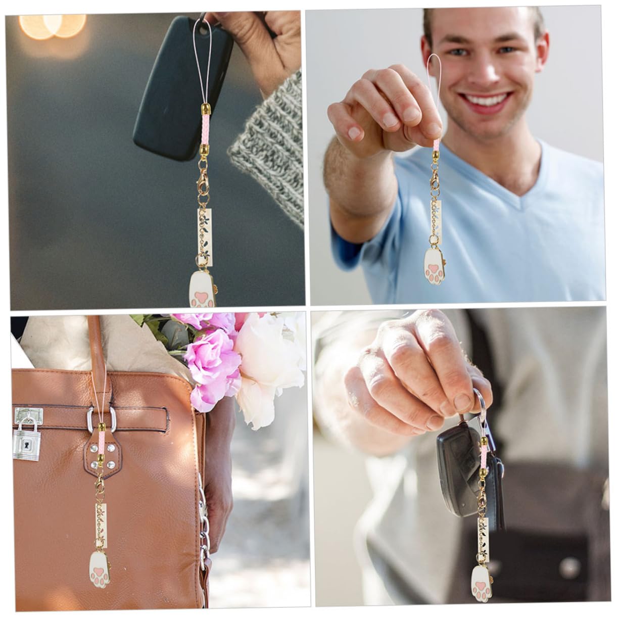 Housoutil 3 Sets Elegante Handy-perlen-lanyard-telefon-charm-haken Für Lanyard-telefon-hüllen- 4 Stück * 3