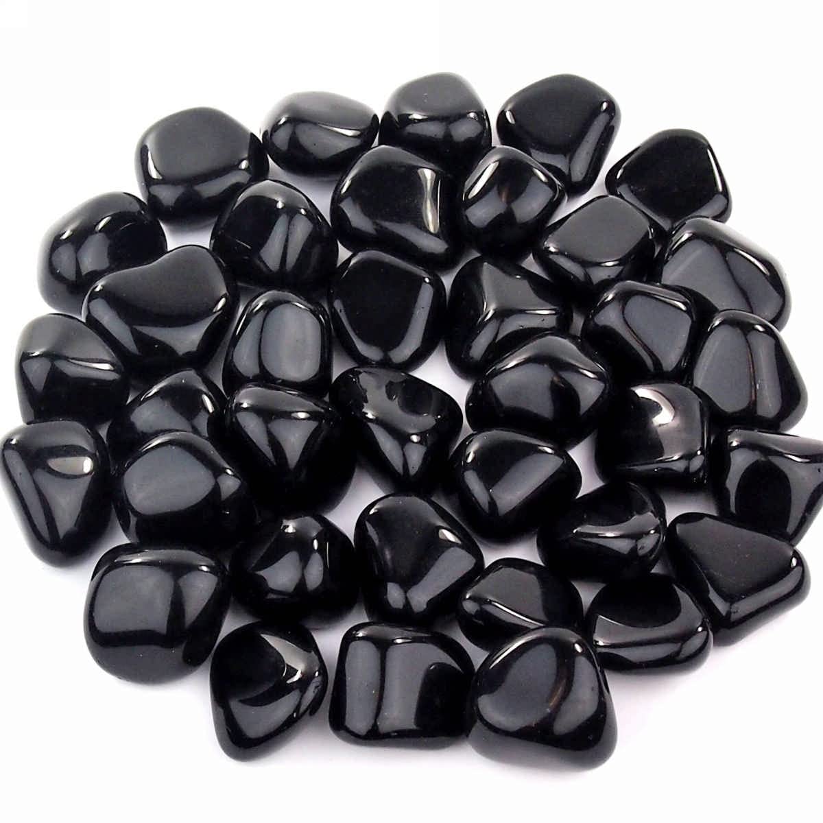 Obsidian Trommelsteine schwarz Ø ca. 30 – 40 mm Edelsteine Heilsteine Wassersteine Glückssteine - Schätze der Natur (Packung Nr. 6 mit 1 Kg)