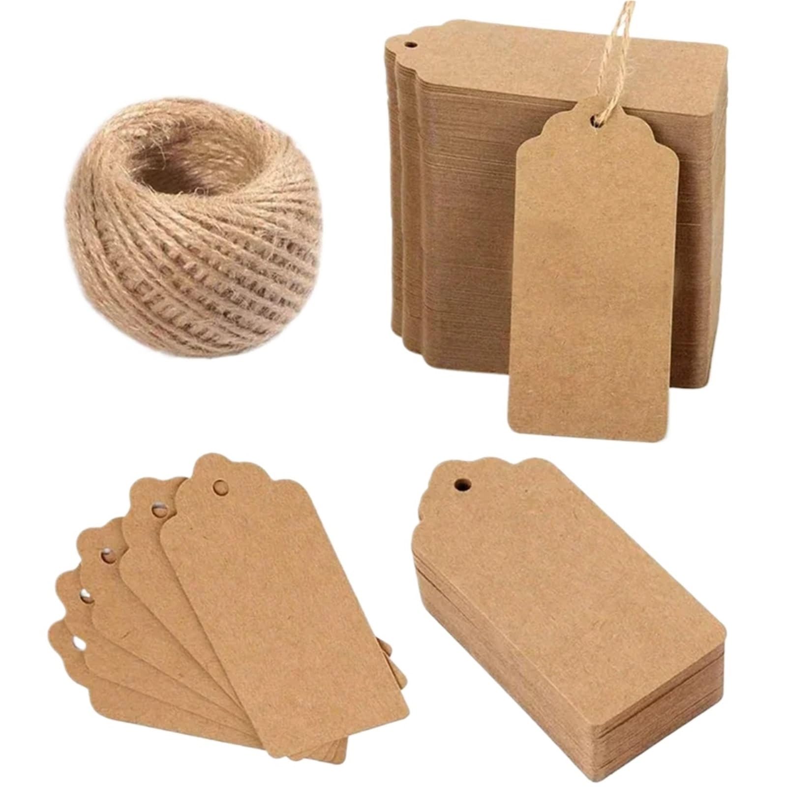 HYQOUKLR Merchandise Marking Tags, 500PCS Brown Kraft Paper Tags Label Price Tag Name Wrap Gift Crafts(Color5)