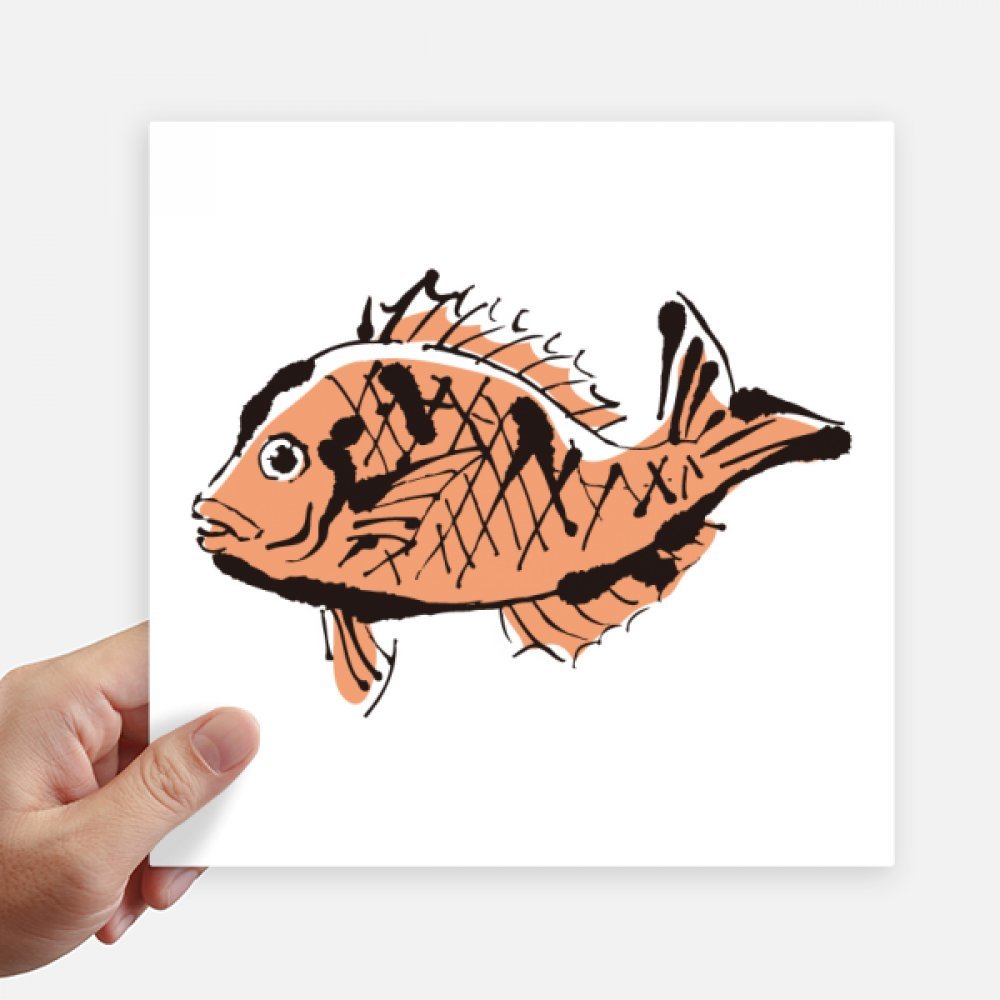 Sticker poisson pour masquer les rayures de valise et pc portable lot de 4 carrés 20cm